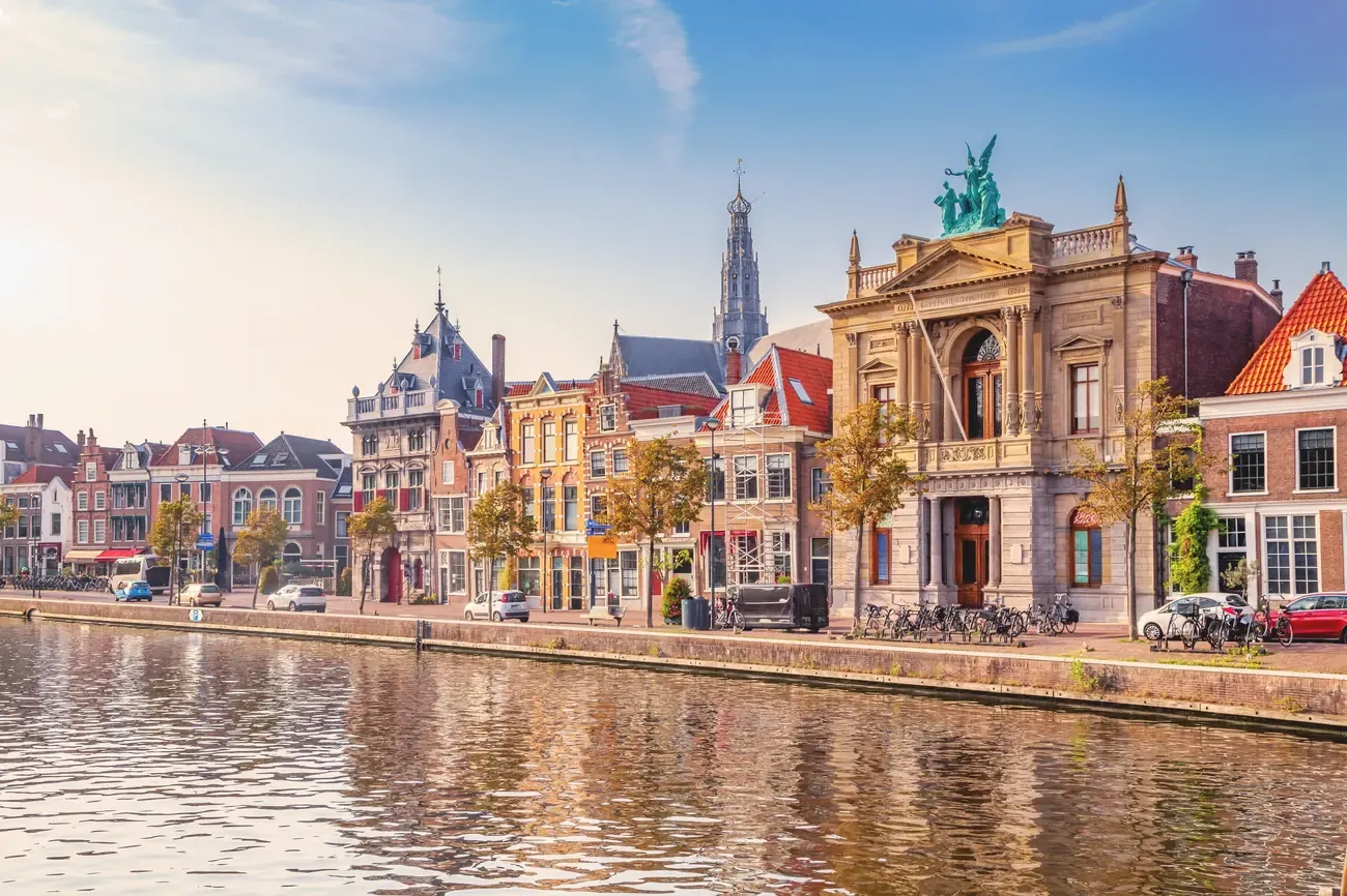 The Teylers Museum on the Spaarne river in Haarlem, Netherlands