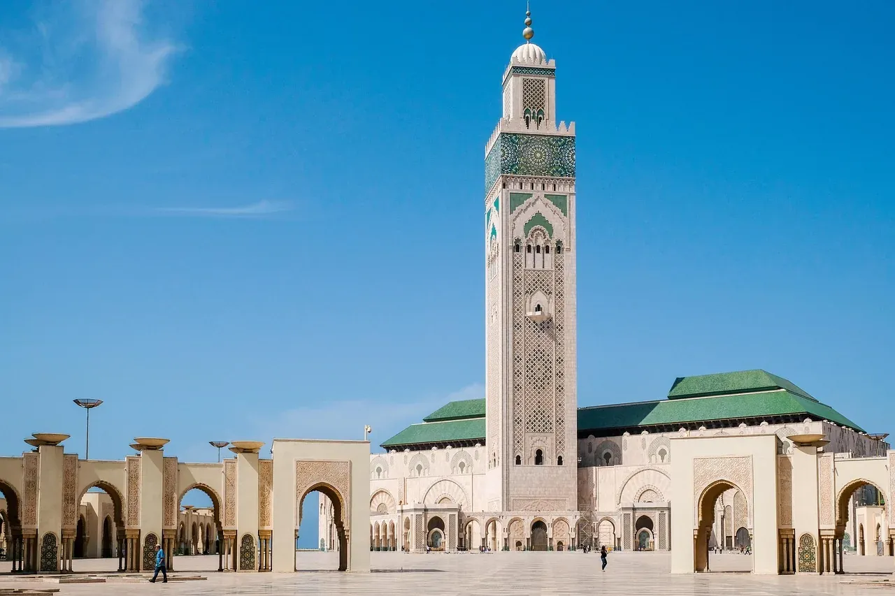 The Hassan II Mosque and its minaret in Casablanca