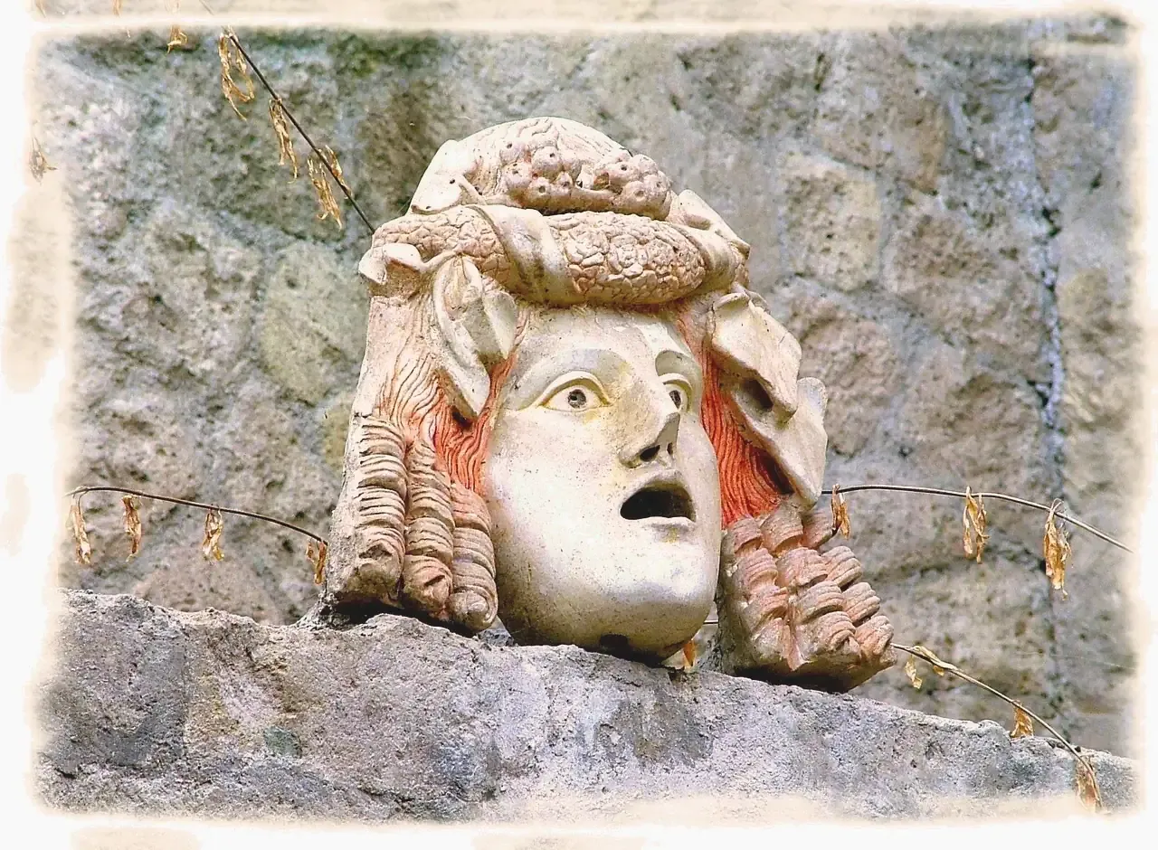 Decorative terracotta mask ornament associated with Herculaneum
