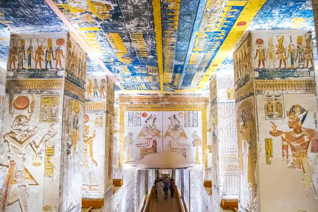 Hieroglyphics at the Valley of the Kings in Luxor