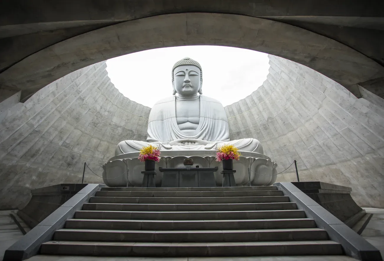 The Great Buddha statue at the Hill of the Buddha in Sapporo