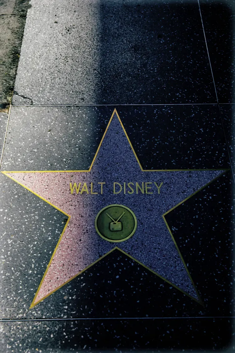 The Walt Disney star on the Hollywood Walk of Fame in Los Angeles