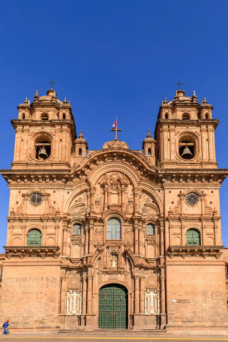 The baroque Iglesia de la Compania de Jesus on the Plaza de Armas, Cusco