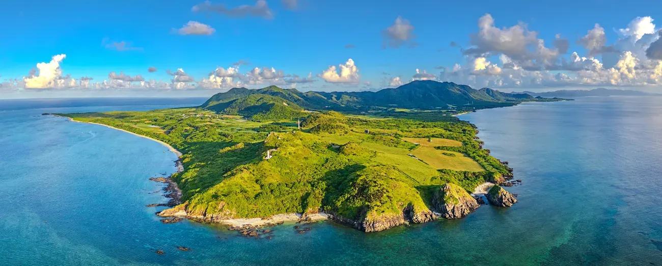 A green island in the turquoise sea, Okinawa