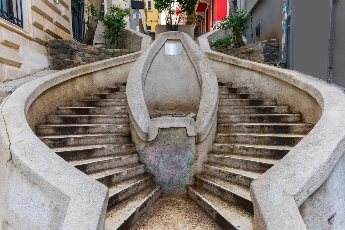 The Camondo Stairs in the Galata district of Istanbul