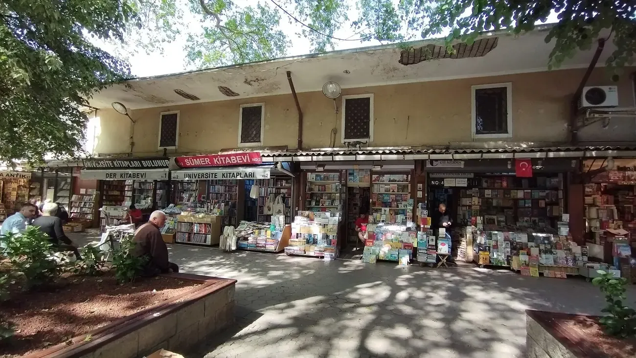 The courtyard of the Sahaflar Carsisi old book market beside the Grand Bazaar in Istanbul