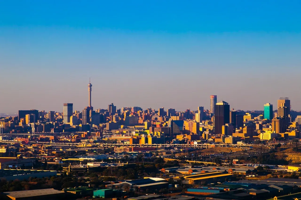 The skyline of Johannesburg, South Africa