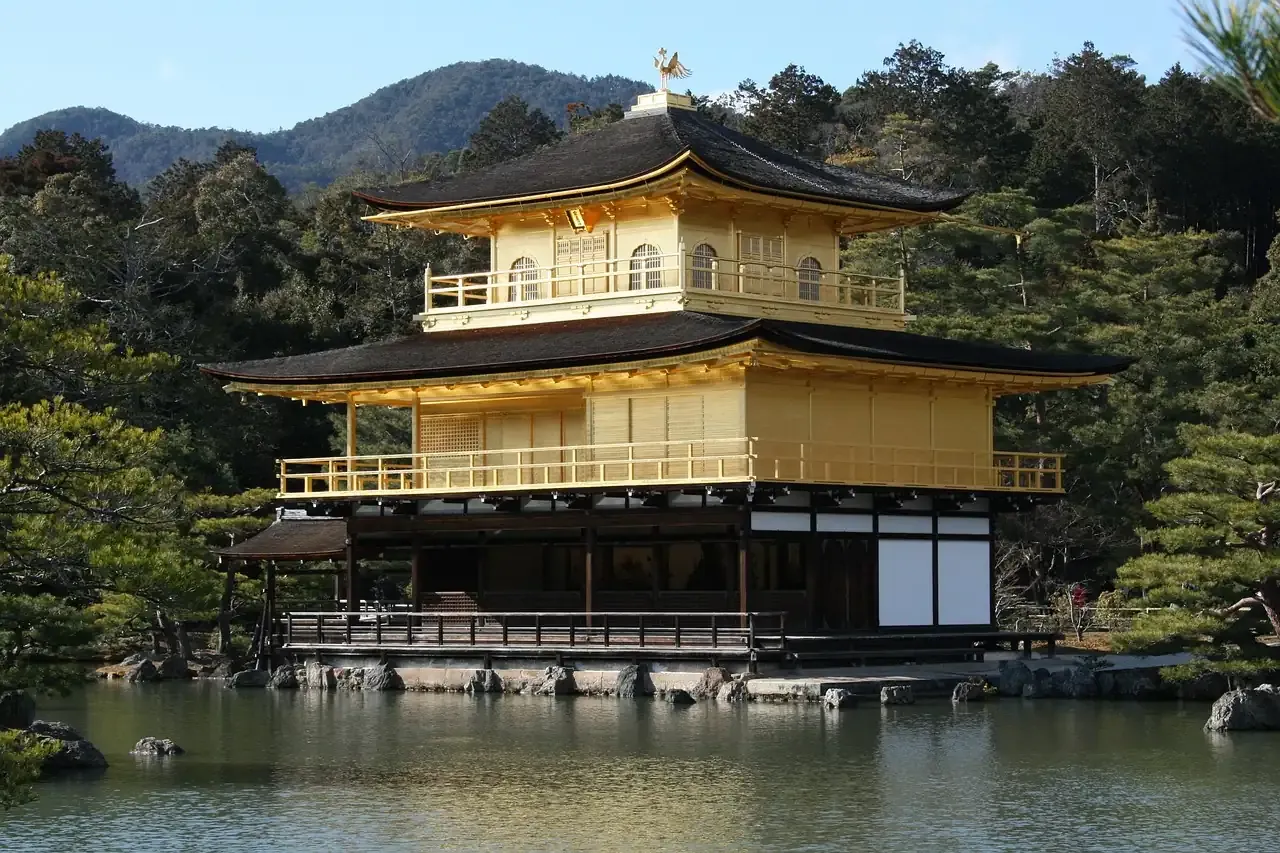 The Golden Pavilion of Kinkaku-ji above its mirror pond in Kyoto