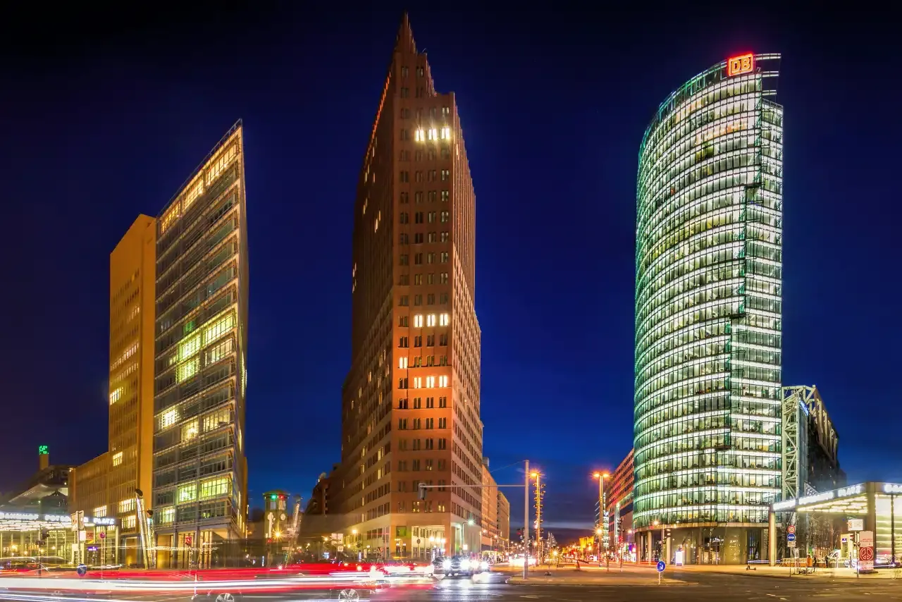 Kollhoff Tower at night