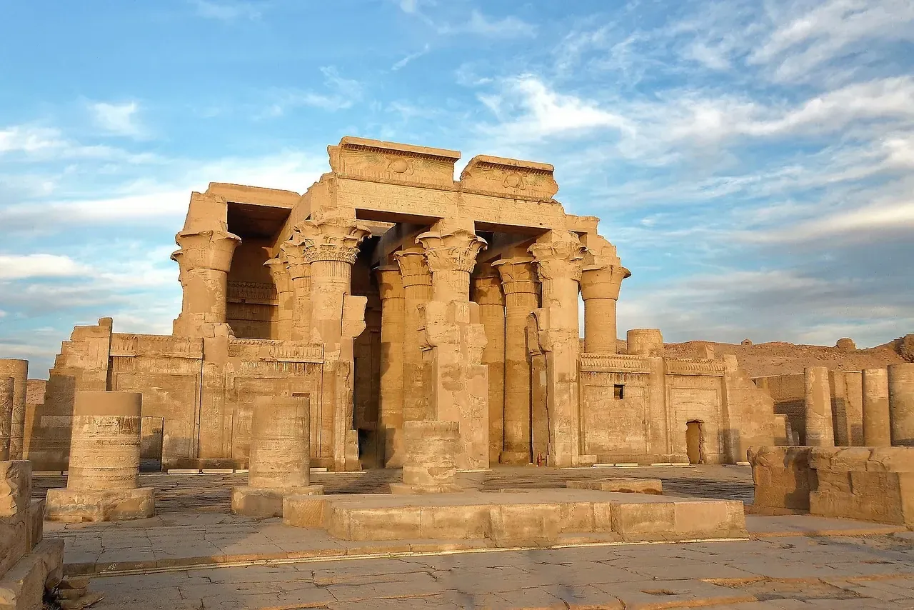 The double temple of Kom Ombo above the Nile north of Aswan