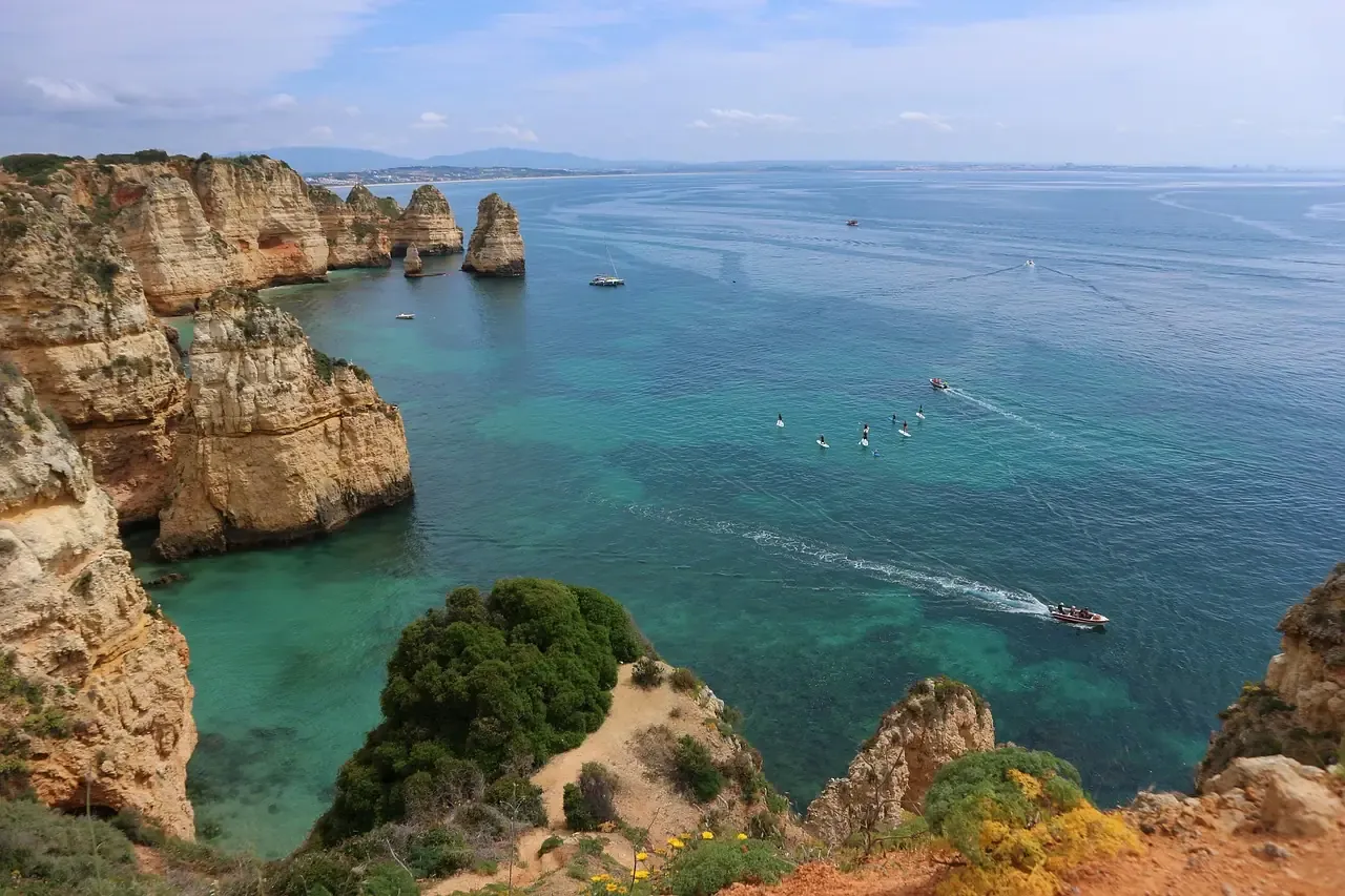 The cliffs and clear water of Ponta da Piedade near Lagos