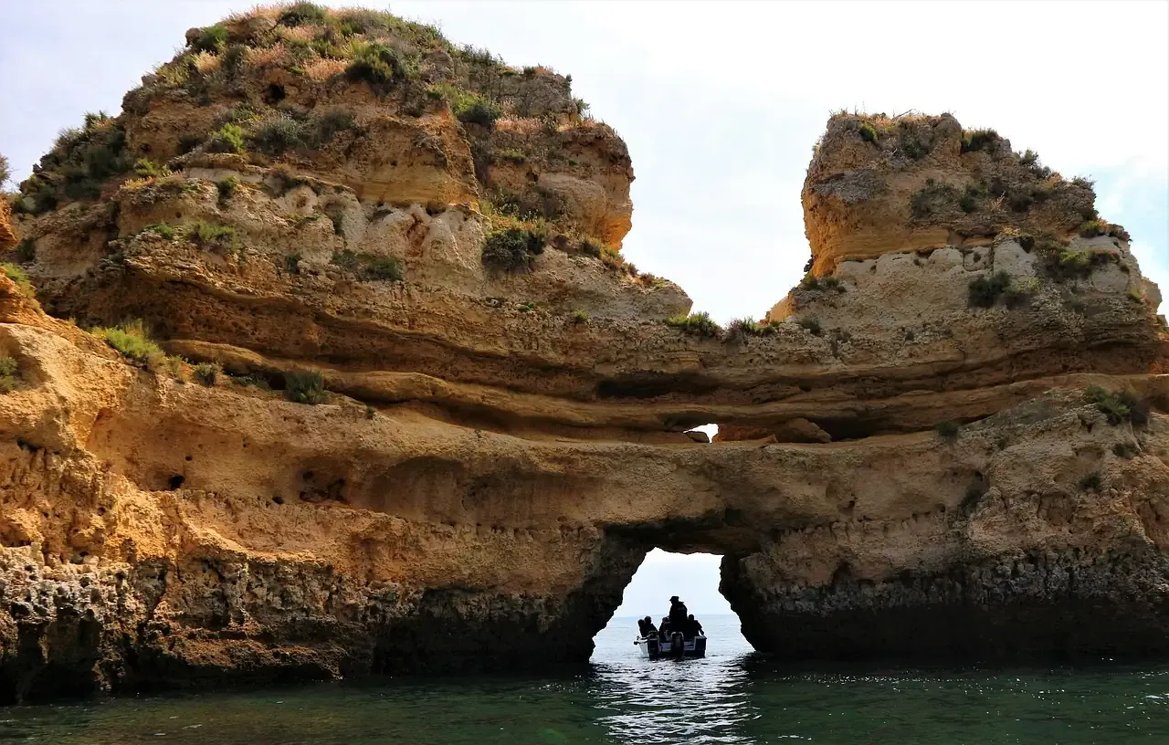 A rock arch at Ponta da Piedade on the Algarve coast