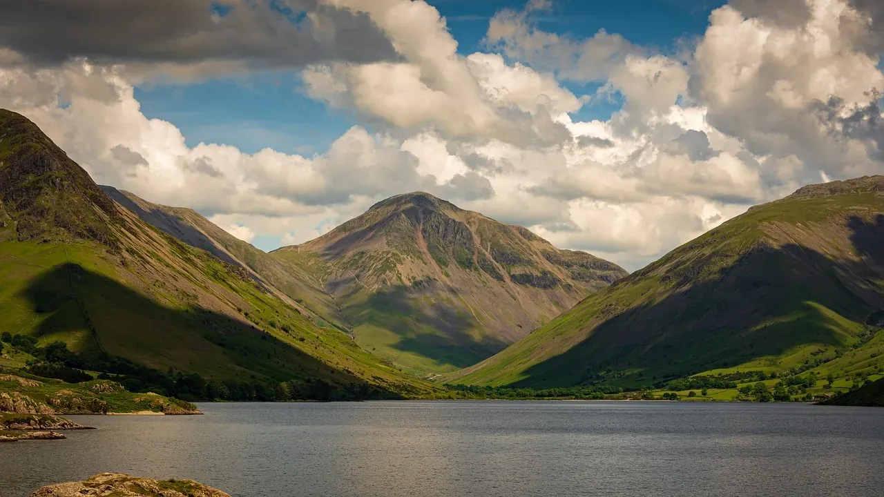 A valley lake below the fells of the Lake District in Cumbria
