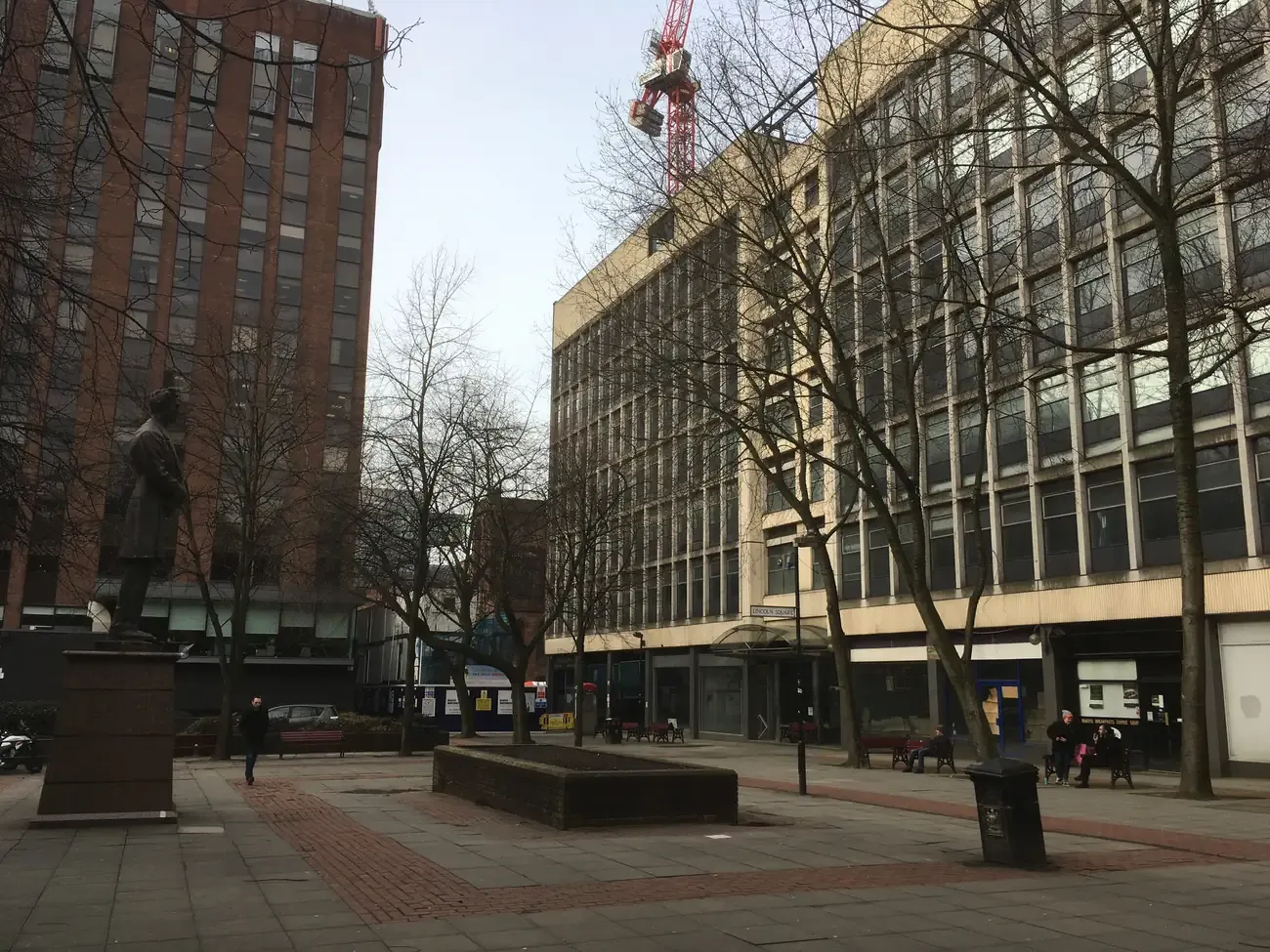 Lincoln Square with the Abraham Lincoln statue, Manchester