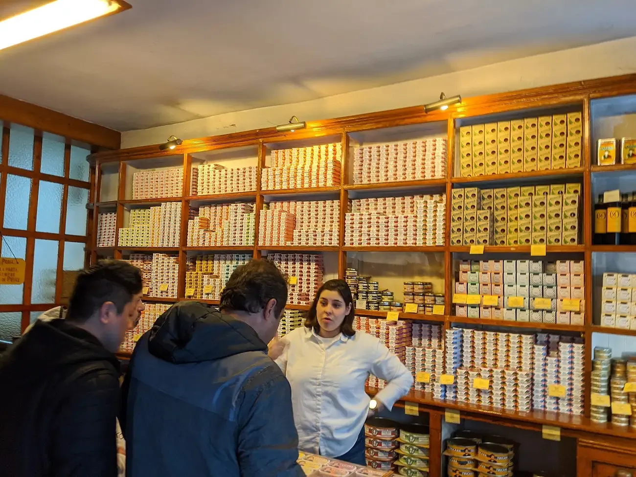 Shelves of tinned fish inside the Conserveira de Lisboa