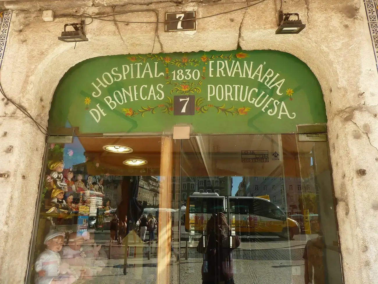 The shopfront of the Hospital de Bonecas doll hospital in Lisbon