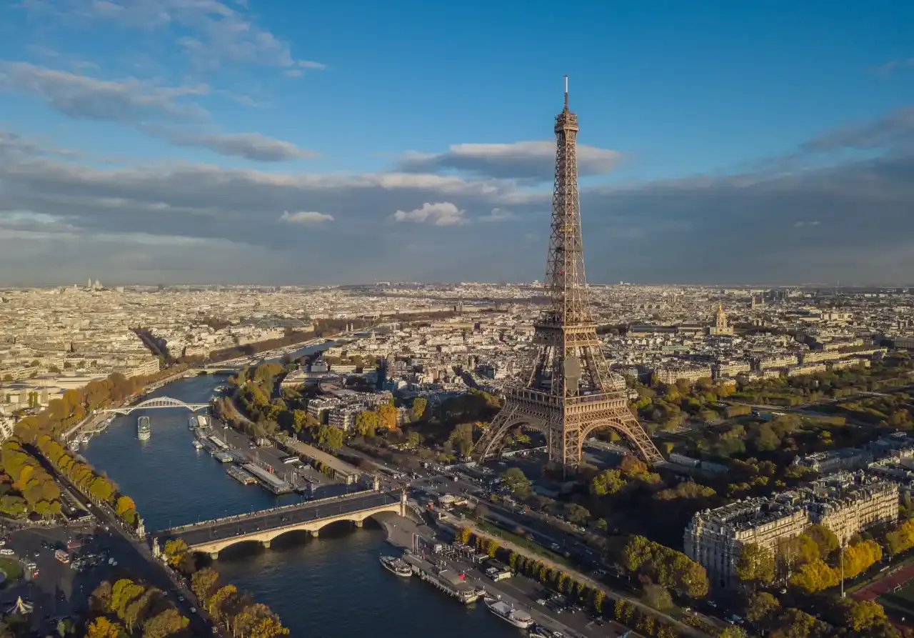 Location of the Eiffel Tower