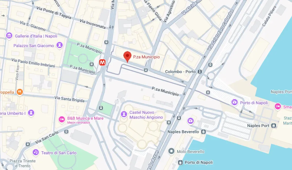 Location of the Naples Hop-On Hop-Off Bus