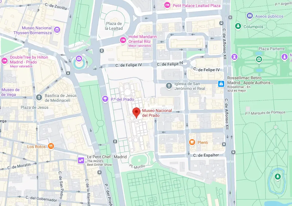 Location of the Prado Museum