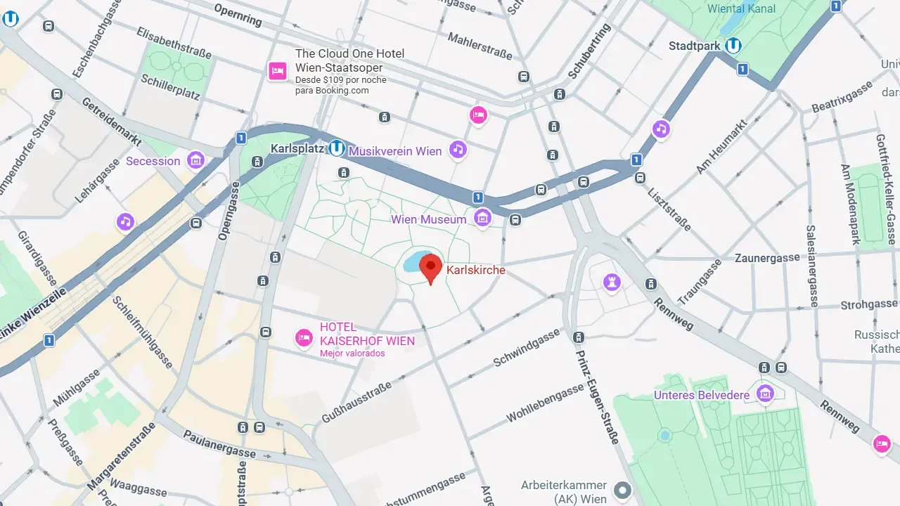 Location of St. Charles' Church