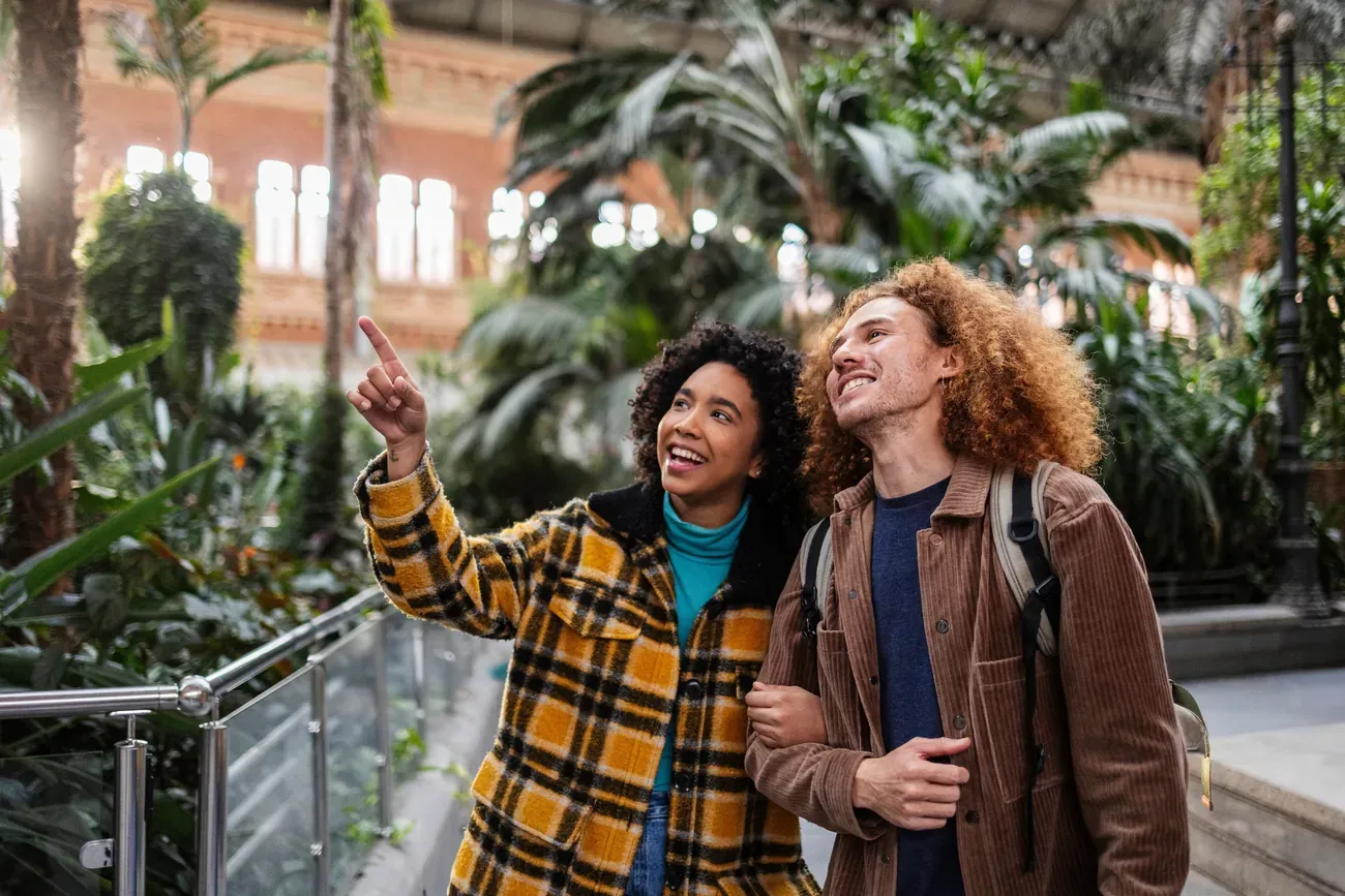 The tropical greenhouse garden inside Atocha railway station, Madrid