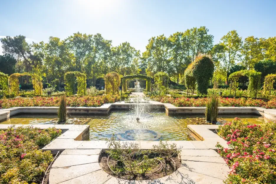 The Rosaleda rose garden in El Retiro Park, Madrid