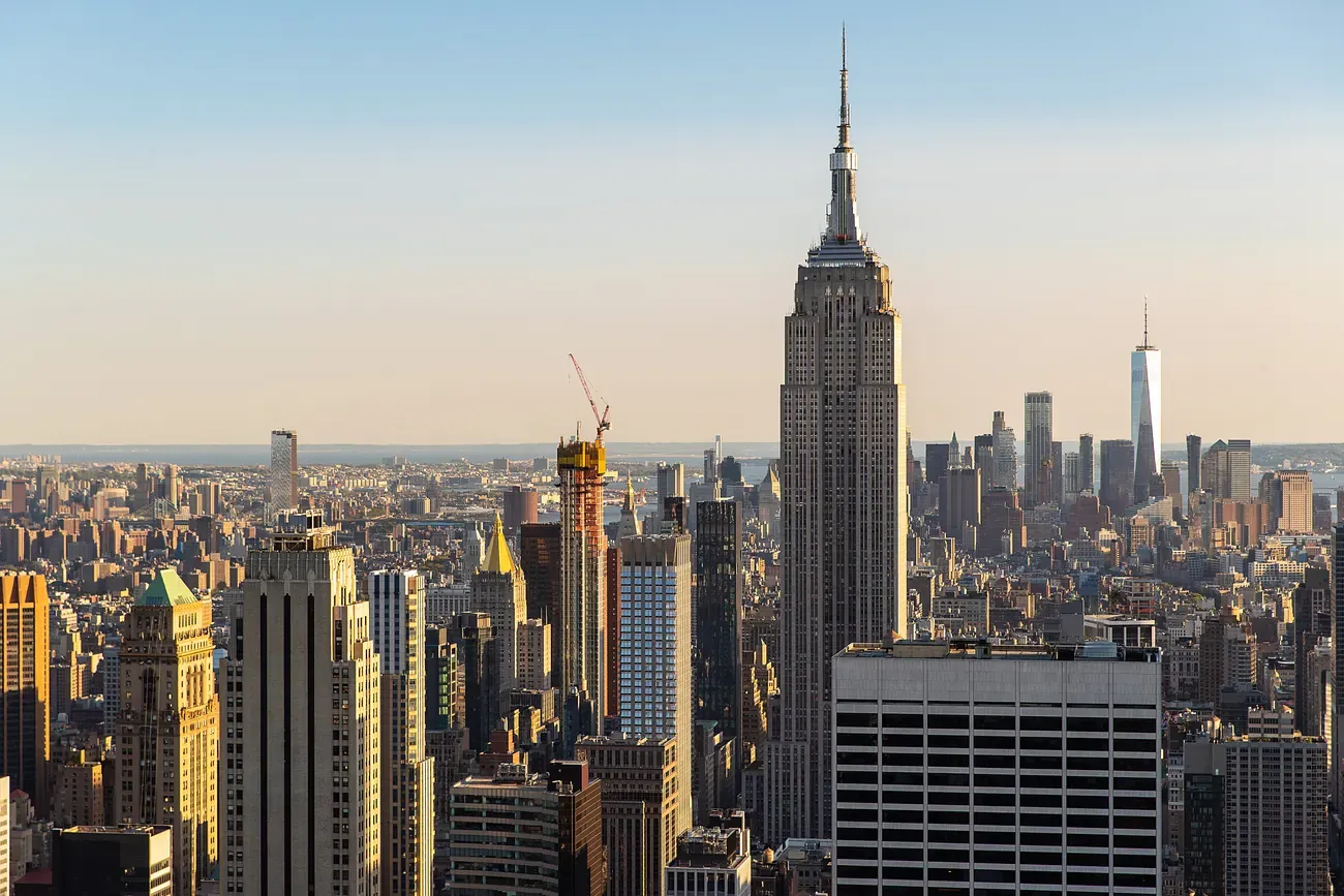 The Manhattan skyline with the Empire State Building in New York City