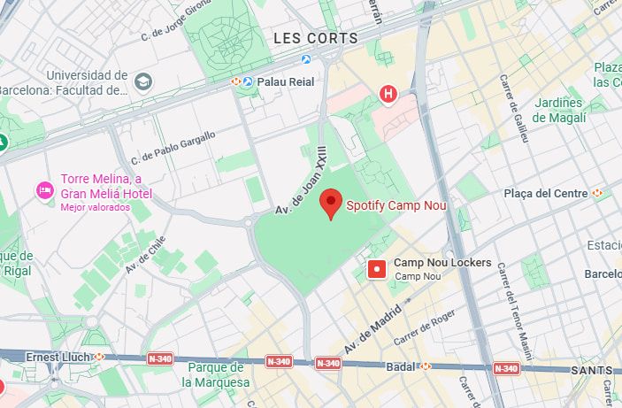 Map of Camp Nou