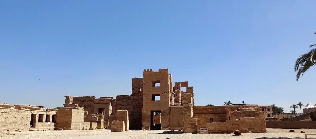 The mortuary temple of Ramesses III at Medinet Habu on the west bank at Luxor