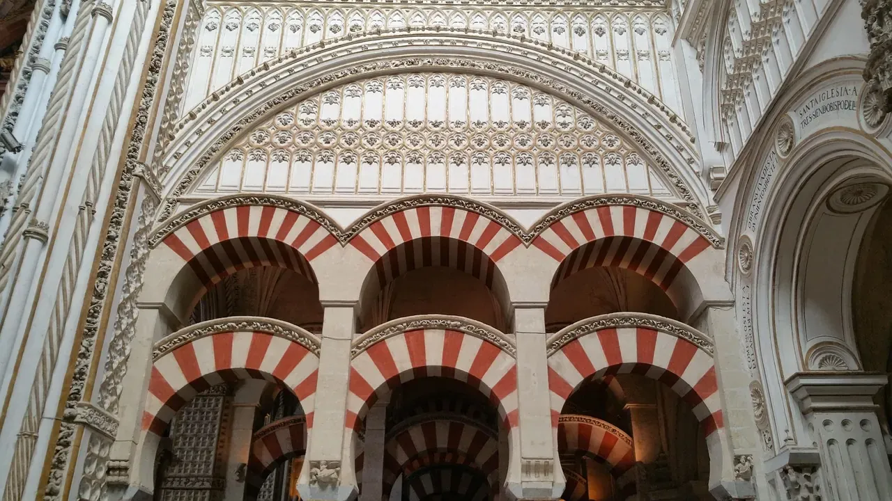 Interlaced arches and vaulting in the Mosque-Cathedral of Cordoba