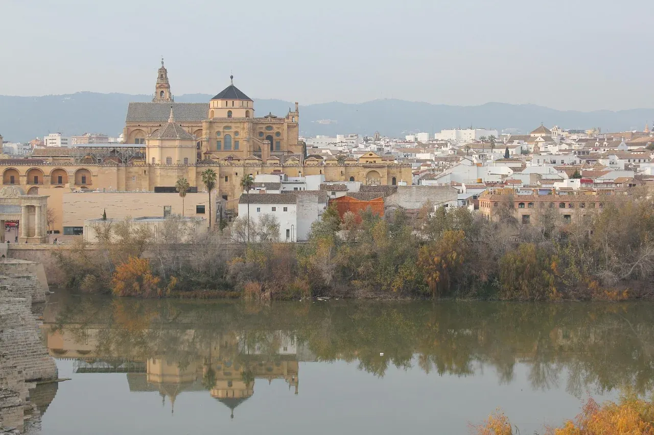The Mosque-Cathedral of Cordoba above the Guadalquivir river
