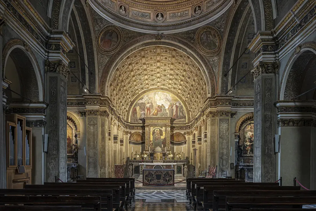 Nave of Santa Maria presso San Satiro in Milan looking toward Bramante's false choir in forced perspective