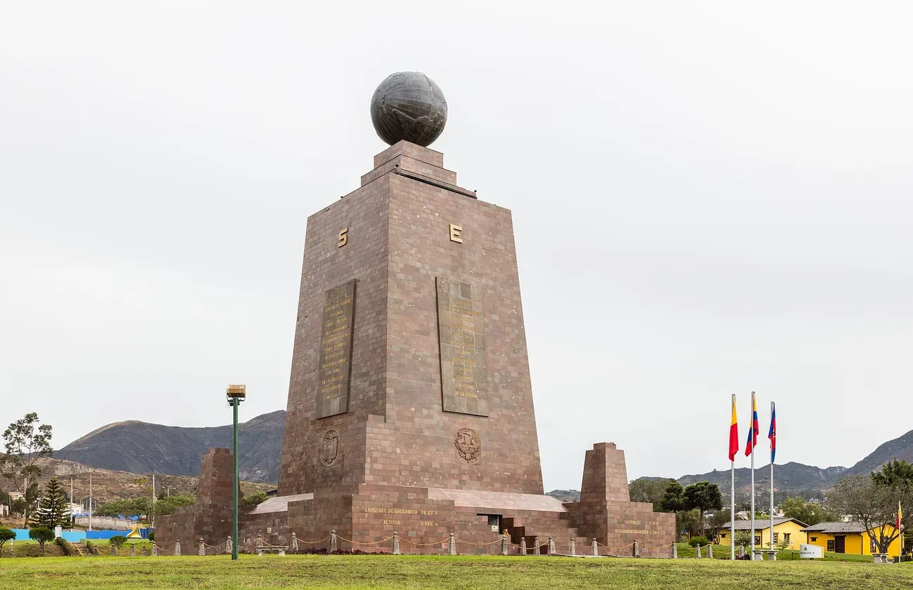 The Mitad del Mundo monument topped by its globe, north of Quito
