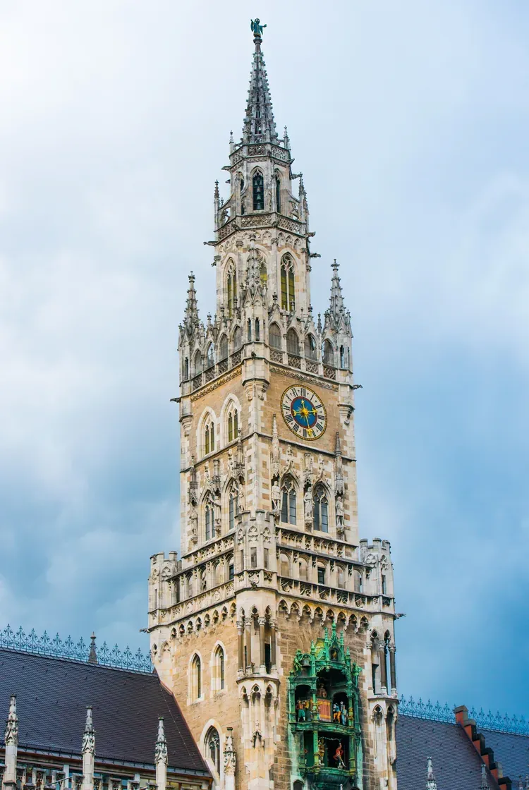 The Neues Rathaus tower with its Glockenspiel in Munich