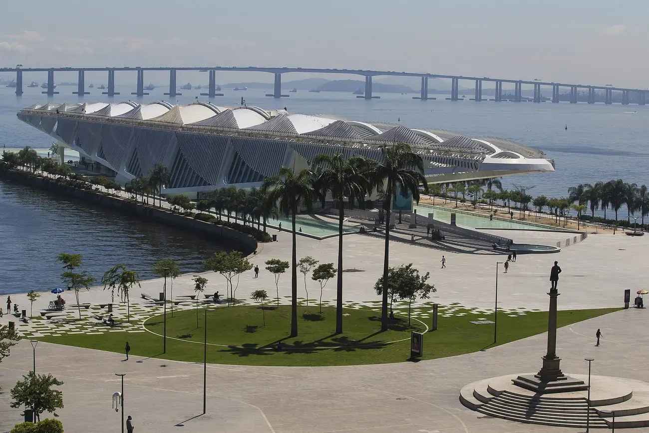 The Museum of Tomorrow reaching out over Guanabara Bay in Rio de Janeiro