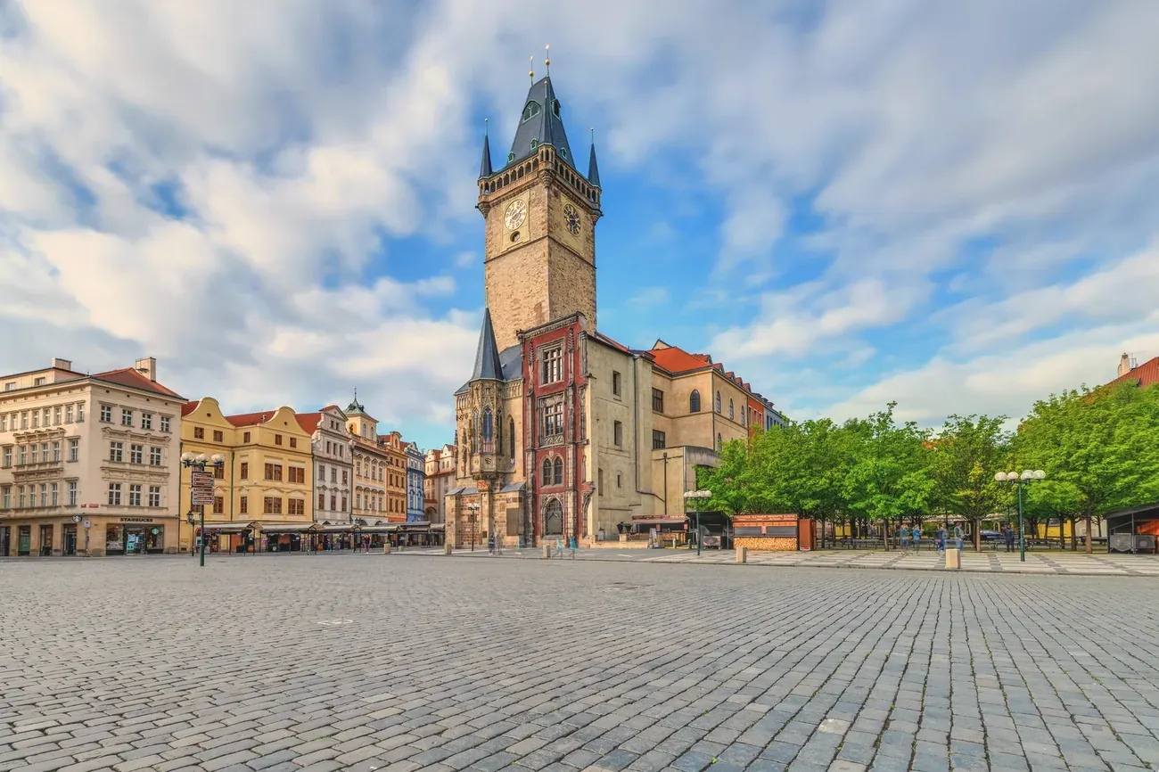 Old Town Square in Prague with the Old Town Hall tower