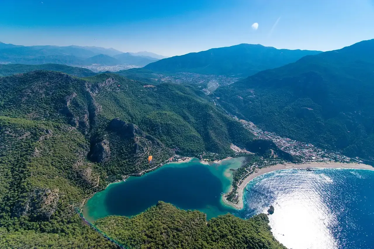 The Blue Lagoon and sand spit at Oludeniz near Fethiye