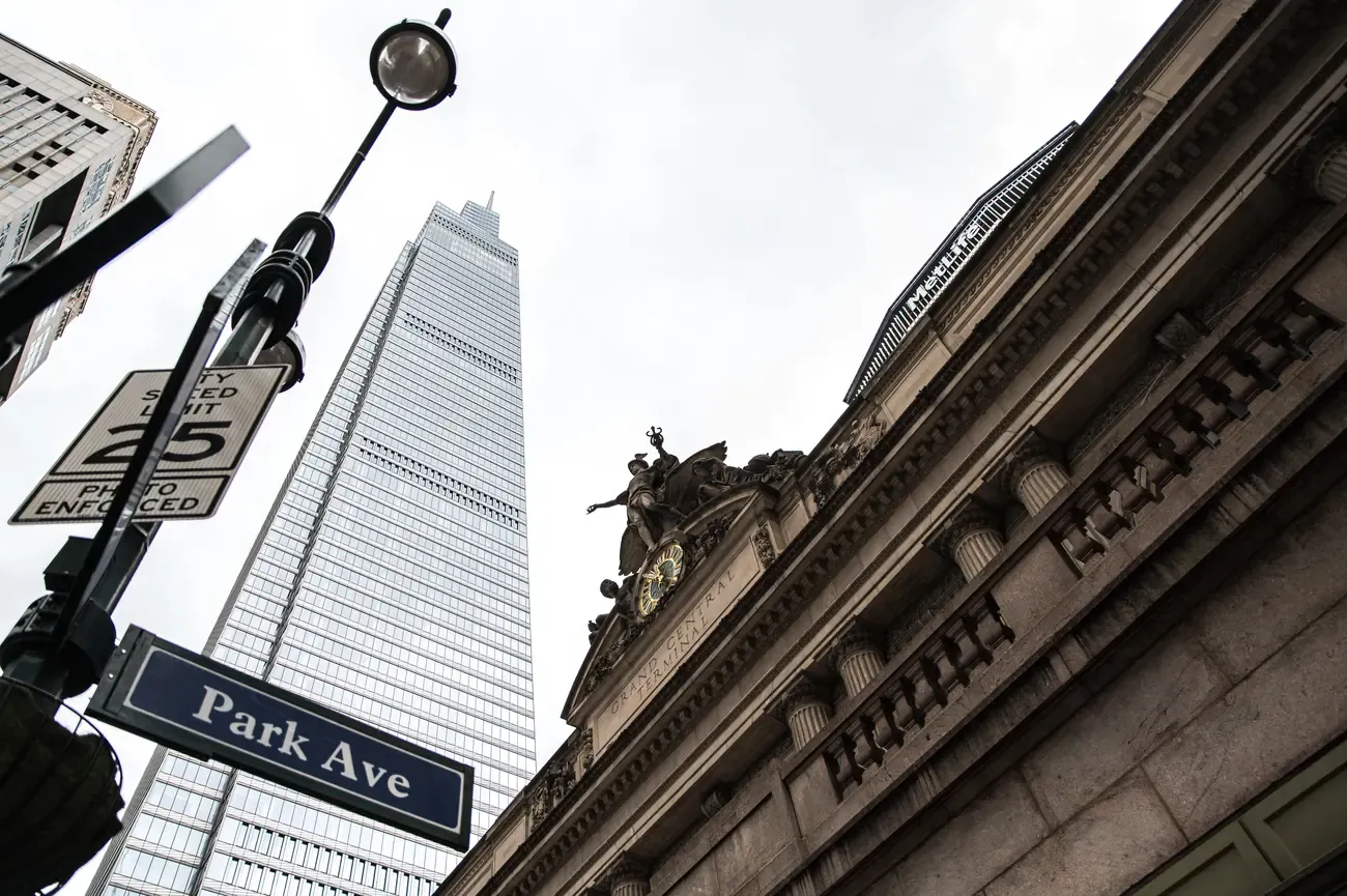 One Vanderbilt tower rising behind the Grand Central Terminal facade, New York City