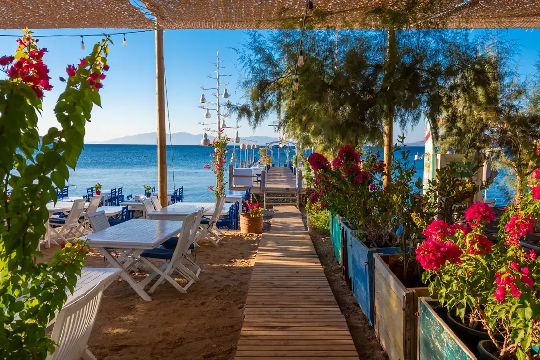 Ortakent Yahsi beach in Bodrum, Turkey