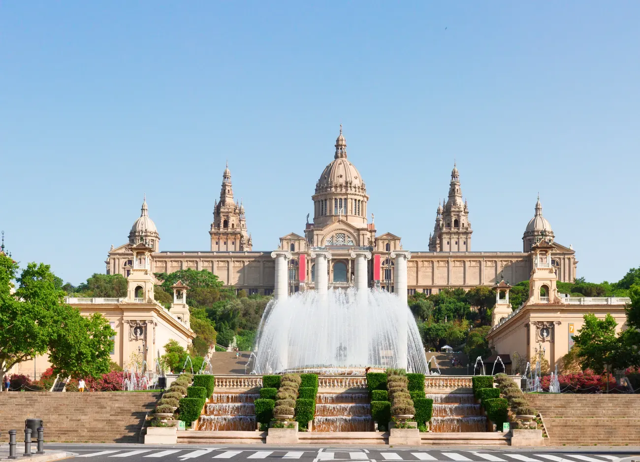 The Palau Nacional and the Magic Fountain at Montjuic, Barcelona