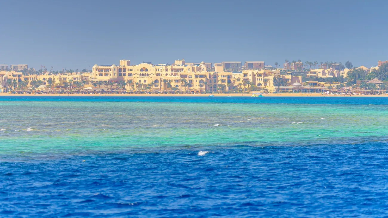 Panoramic view of the Red Sea coast at Hurghada, Egypt