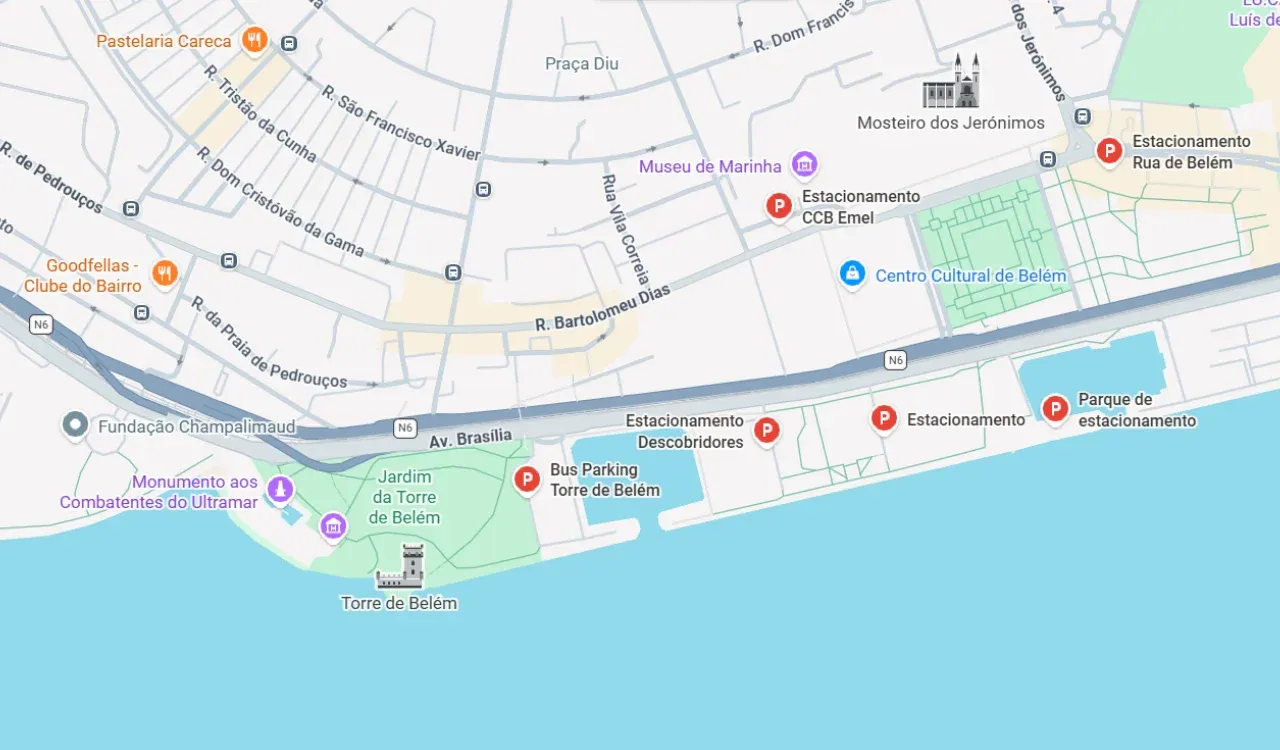 Parking near Belém Tower