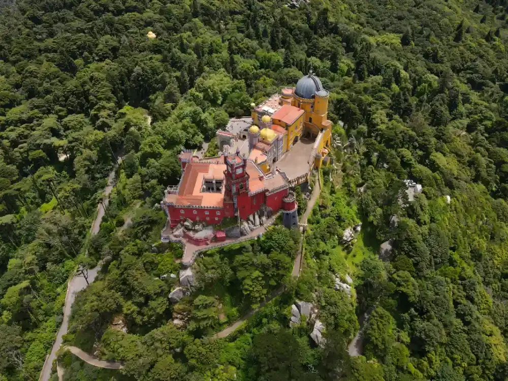 Pena Palace aerial view