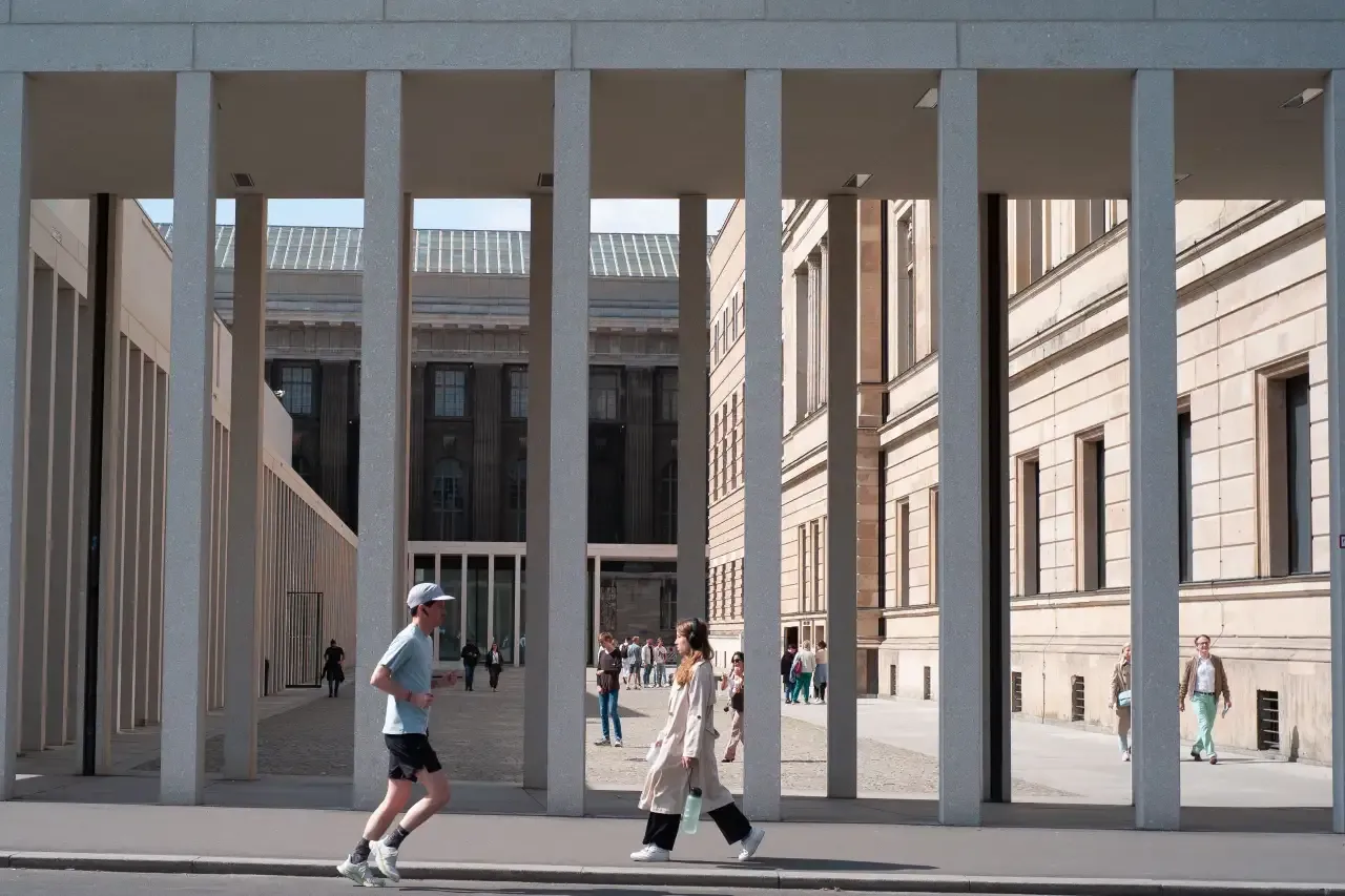 People walking near the Neues Museum