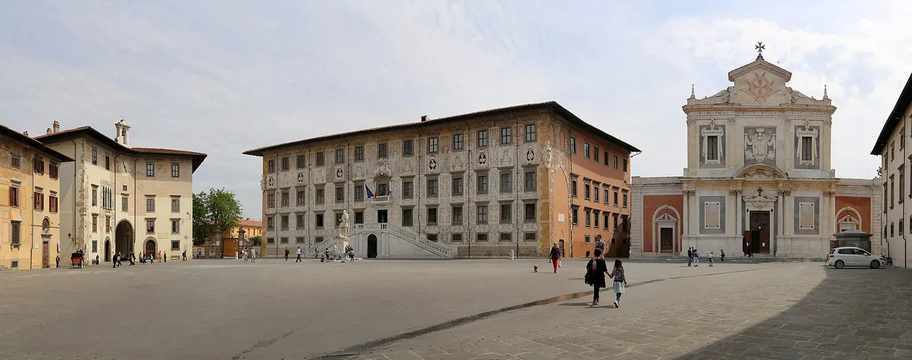 Panorama of Piazza dei Cavalieri in Pisa with the Palazzo della Carovana and Santo Stefano dei Cavalieri