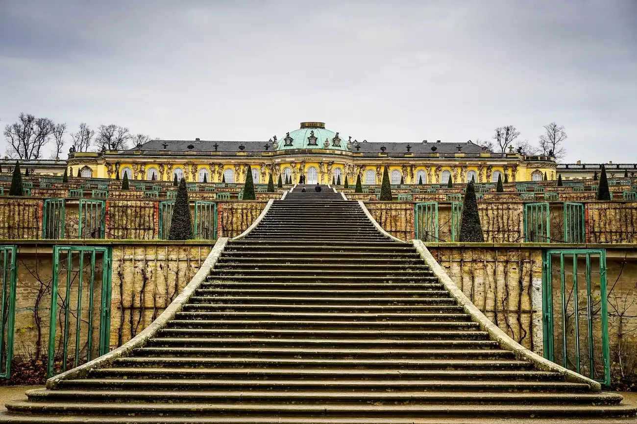 Sanssouci Palace above its terraced vineyard steps, Potsdam, Germany