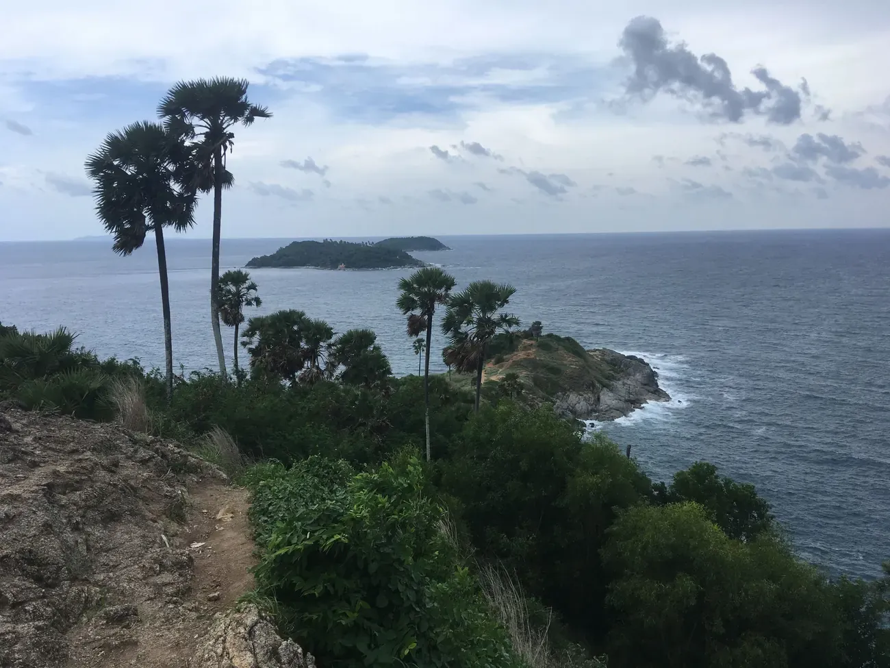 The headland and offshore island seen from Promthep Cape, Phuket