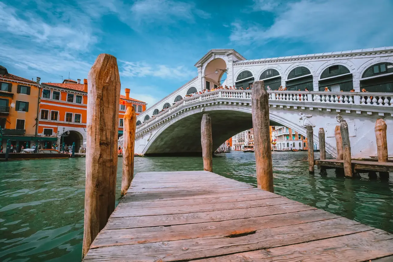 Rialto Bridge at Grand Canal in Venice