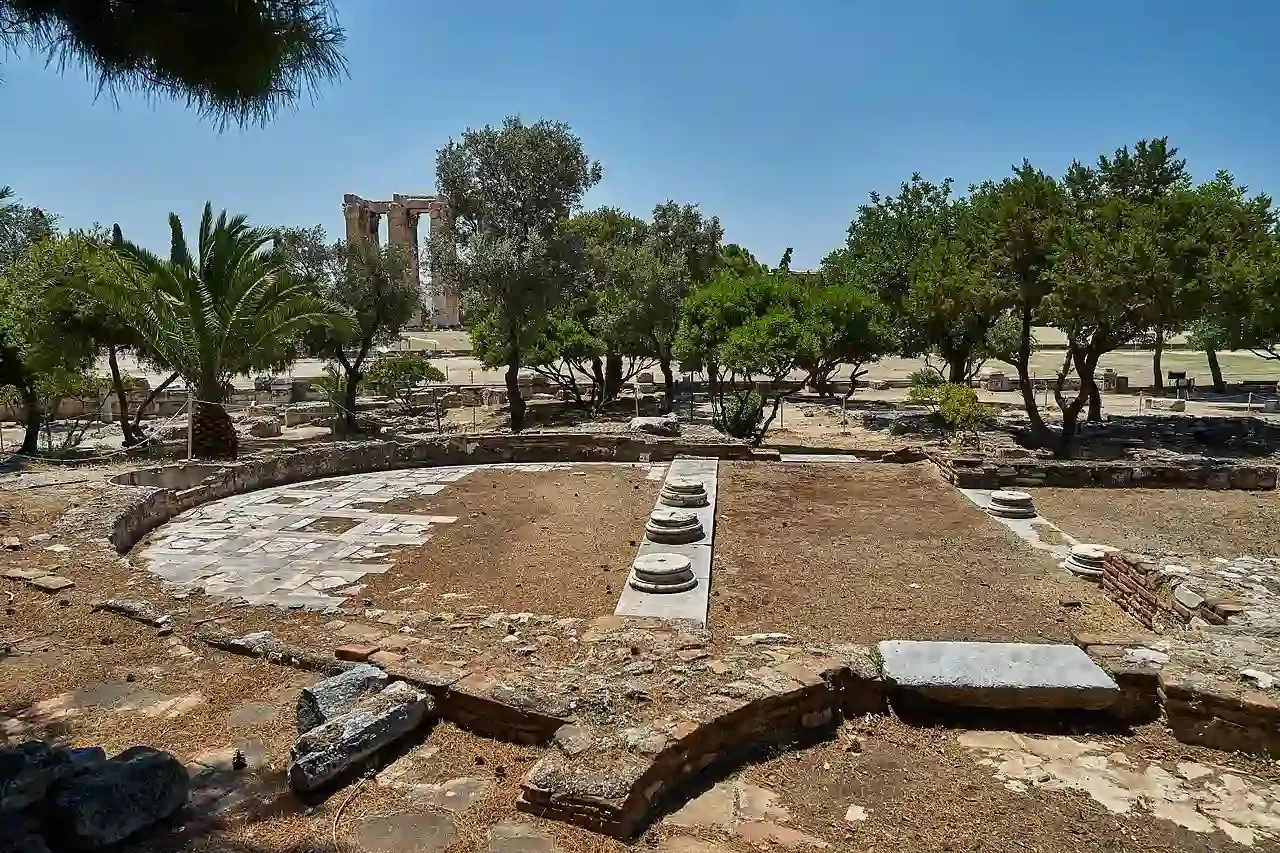  Remains of the Roman baths at the archaeological site of the Temple of Olympian Zeus