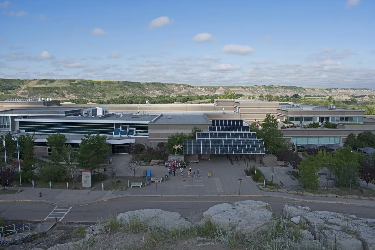 The Royal Tyrrell Museum set among the badlands near Drumheller, Alberta